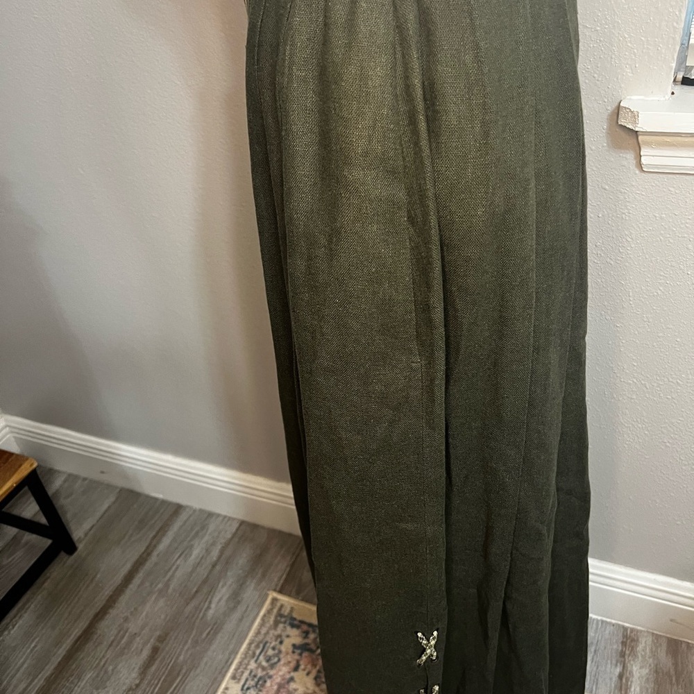 Alphorn Maxi Skirt Handmade Bead
Vintage Green Pleated Pockets elastic
Waist - Picture 7 of 15